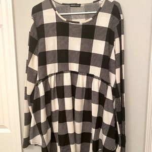 Buffalo check baby doll top. NWOT.